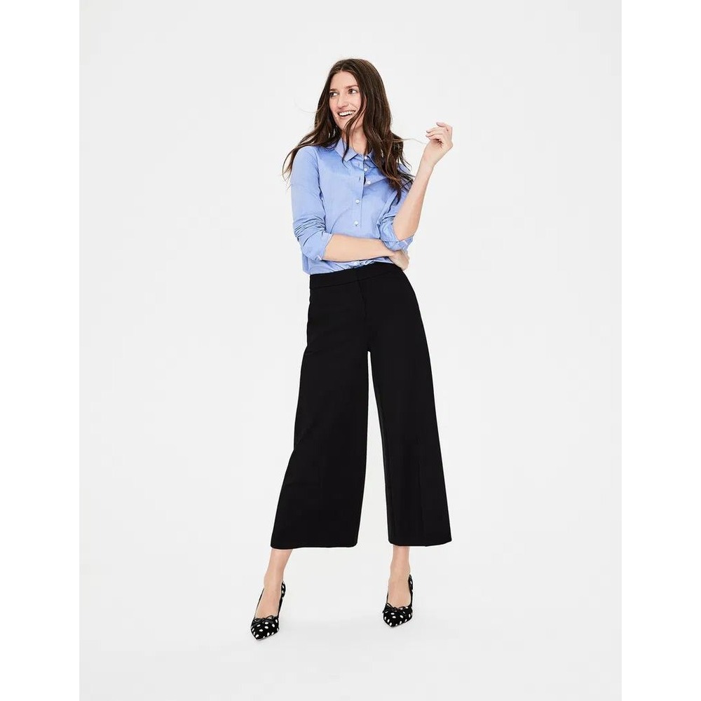 Boden Culotte Pants Womens 12R Black Wide Leg Ponte T0184 Trousers